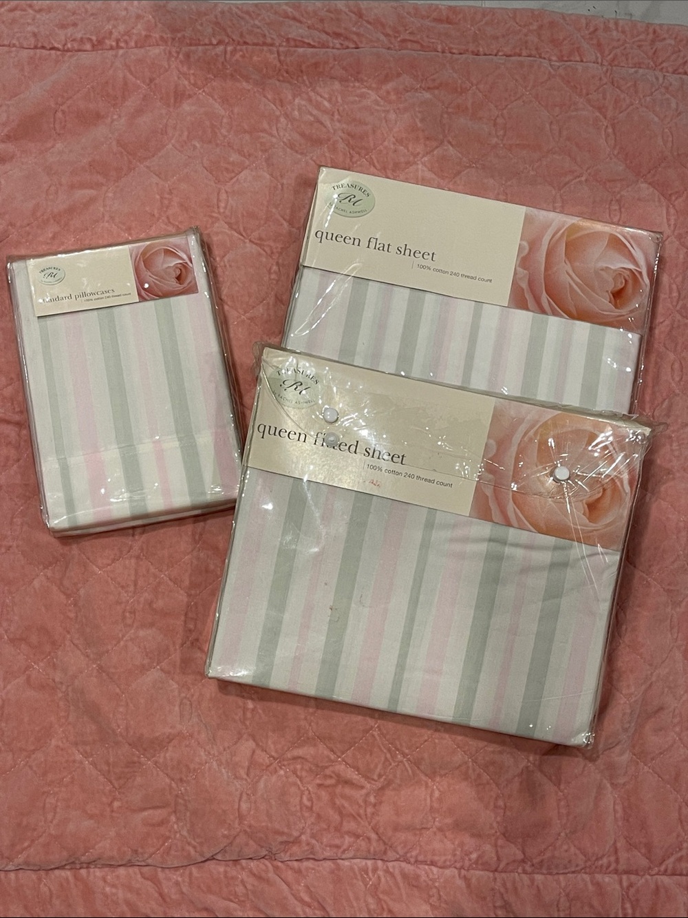 NWT RACHEL ASHWELL TREASURES Garden Rose  QUEEN SHEET SET